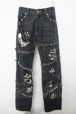 画像1: Deorart / ダメージ加工入りデニムパンツ S 黒 Y-26-04-15-102-PU-PA-SZ-ZY (1)