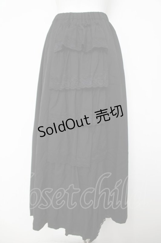 画像2: BPN / バッスルフリルロングスカート M 黒 Y-26-04-15-107-GO-SK-SZ-ZY (2)