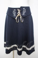 画像1: axes femme / 裾レースハイウエストスカート M 紺 Y-26-04-15-114-AX-SK-SZ-ZY (1)