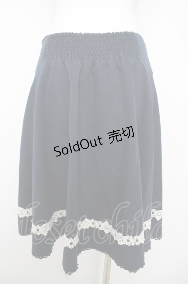 画像2: axes femme / 裾レースハイウエストスカート M 紺 Y-26-04-15-114-AX-SK-SZ-ZY (2)