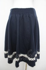 画像2: axes femme / 裾レースハイウエストスカート M 紺 Y-26-04-15-114-AX-SK-SZ-ZY (2)