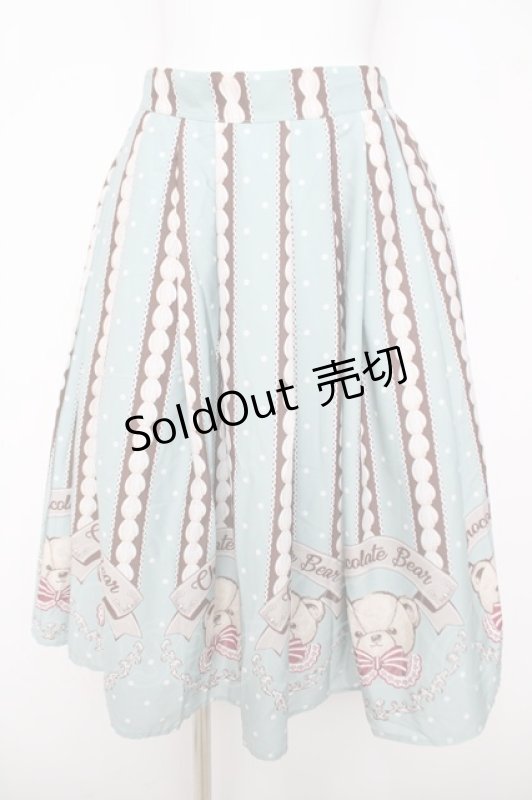 画像1: axes femme kawaii / チョコベア柄スカート M ミント Y-26-04-15-116-AX-SK-SZ-ZY (1)