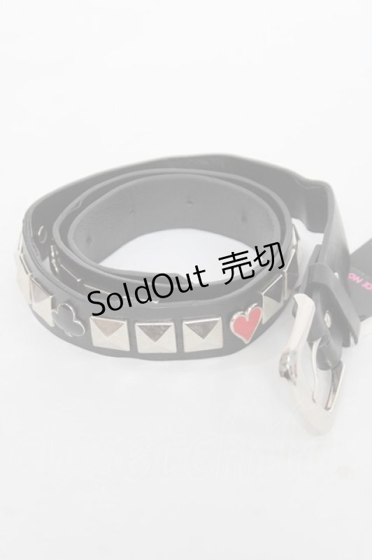 画像1: PEACE NOW / スタッズトランプマークベルト  黒 Y-26-04-15-025-PU-ZA-SZ-ZY (1)