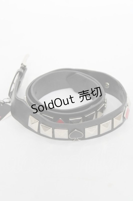 画像2: PEACE NOW / スタッズトランプマークベルト  黒 Y-26-04-15-025-PU-ZA-SZ-ZY (2)