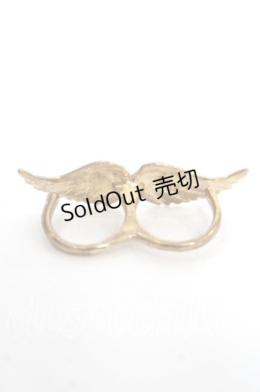 画像3: GOTHその他 / 羽モチーフWリング  ゴールド Y-26-04-15-002-EL-AC-SZ-ZY (3)