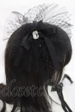 画像2: MARBLE / コサージュ付きヘッドドレス  黒 Y-26-04-15-029-GO-AC-SZ-ZY (2)