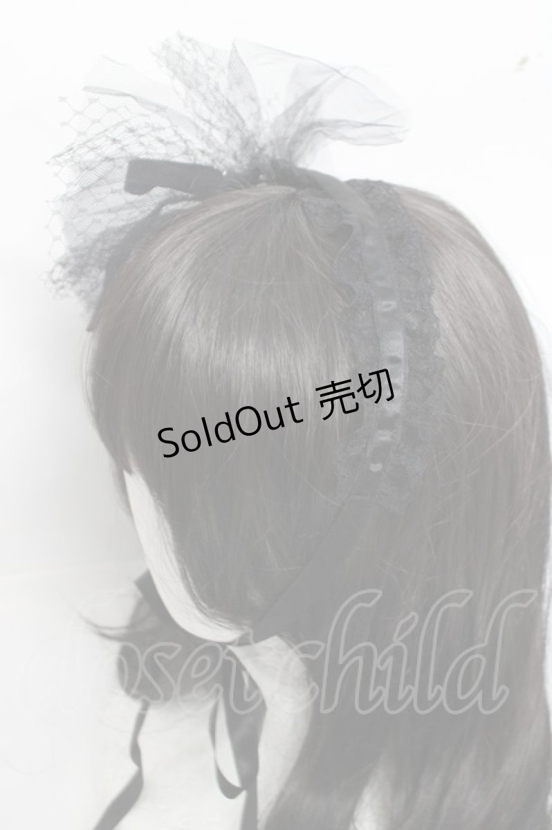 画像3: MARBLE / コサージュ付きヘッドドレス  黒 Y-26-04-15-029-GO-AC-SZ-ZY (3)