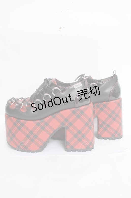 画像2: YOSUKE / 厚底レースアップヒールオックスフォード S レッド Y-26-04-17-046-PU-SH-SZ-ZY (2)