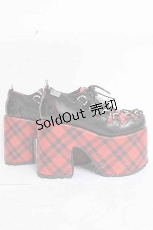 画像4: YOSUKE / 厚底レースアップヒールオックスフォード S レッド Y-26-04-17-046-PU-SH-SZ-ZY (4)