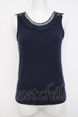 画像1: axes femme / レースビジュータンクトップ  紺 Y-26-04-17-060-AX-TO-SZ-ZS (1)