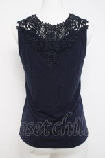画像2: axes femme / レースビジュータンクトップ  紺 Y-26-04-17-060-AX-TO-SZ-ZS (2)