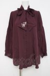 画像1: axes femme / 刺繍入りリボンロングブラウス  ワイン Y-26-04-17-062-AX-BL-SZ-ZY (1)