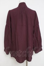 画像2: axes femme / 刺繍入りリボンロングブラウス  ワイン Y-26-04-17-062-AX-BL-SZ-ZY (2)