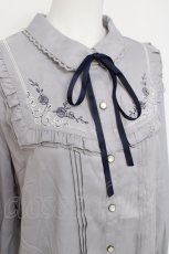 画像3: axes femme / 襟付刺繍ブラウス L グレー Y-26-04-17-063-AX-BL-SZ-ZS (3)