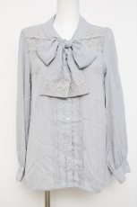 画像1: axes femme / ボウタイブラウス M サックス Y-26-04-17-066-AX-BL-SZ-ZS (1)