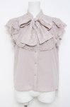 画像1: Rojita / ボウタイリボンラッフルノースリーブブラウス M ピンク Y-26-04-17-067-LO-BL-SZ-ZY (1)