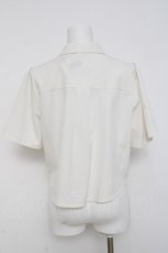 画像2: axes femme / ネクタイ付ショートシャツ F 白 Y-26-04-17-068-AX-BL-SZ-ZY (2)