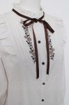 画像3: axes femme / 薔薇刺繍ハイネックブラウス L オフ Y-26-04-17-069-AX-BL-SZ-ZY (3)
