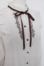 画像3: axes femme / 薔薇刺繍ハイネックブラウス L オフ Y-26-04-17-069-AX-BL-SZ-ZY (3)