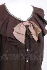 画像3: axes femme / シャボ付きラッフルブラウス M 茶 Y-26-04-17-074-AX-BL-SZ-ZY (3)