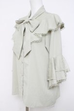 画像2: axes femme / タイ付姫袖風フリルブラウス F ミント Y-26-04-17-075-AX-BL-SZ-ZS (2)