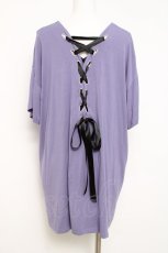 画像2: axes femme POETIQUE / レースアップビックTシャツ M ラベンダー Y-26-04-17-081-AX-TO-SZ-ZY (2)