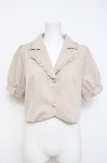 画像1: axes femme POETIQUE / フリル襟ガーリーショートジャケット M ベージュ Y-26-04-17-086-AX-TO-SZ-ZY (1)