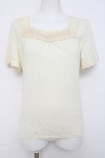 画像1: axes femme / 襟レースカットソー M 生成り Y-26-04-17-088-AX-TO-SZ-ZY (1)