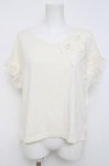 画像1: axes femme / 立体花モチーフレースＴシャツ M 生成り Y-26-04-17-092-AX-TS-SZ-ZY (1)
