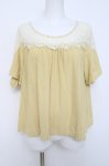 画像1: axes femme / レース切替トップス M イエロー Y-26-04-17-093-AX-TO-SZ-ZY (1)