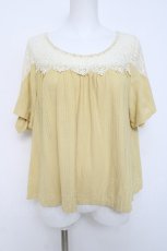 画像1: axes femme / レース切替トップス M イエロー Y-26-04-17-093-AX-TO-SZ-ZY (1)