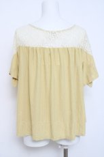 画像2: axes femme / レース切替トップス M イエロー Y-26-04-17-093-AX-TO-SZ-ZY (2)