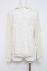 画像2: axes femme / 袖シャーリングレースプルオーバー M 生成り Y-26-04-17-098-AX-TO-SZ-ZY (2)