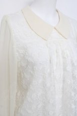 画像3: axes femme / 袖シャーリングレースプルオーバー M 生成り Y-26-04-17-098-AX-TO-SZ-ZY (3)