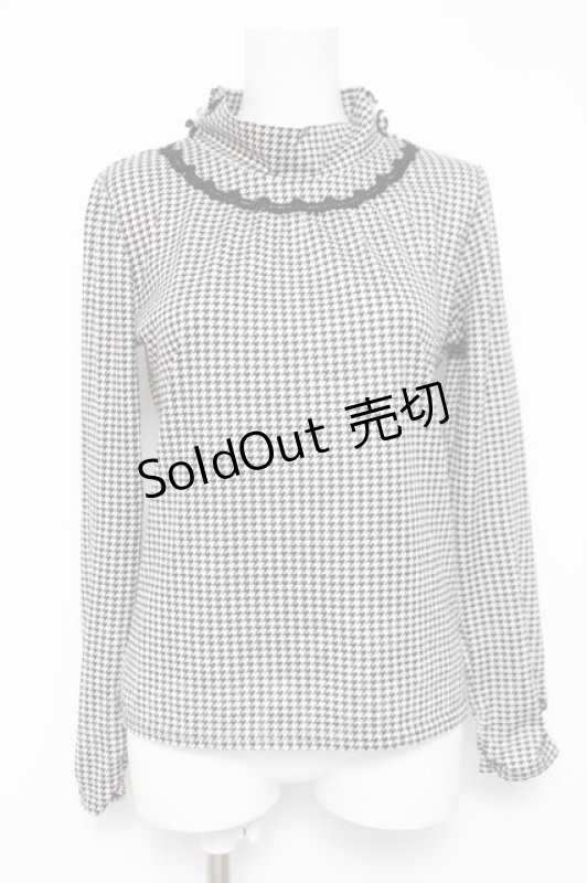 画像1: axes femme / 千鳥柄スタンドカラープルオーバー M 黒 Y-26-04-17-099-AX-TO-SZ-ZY (1)