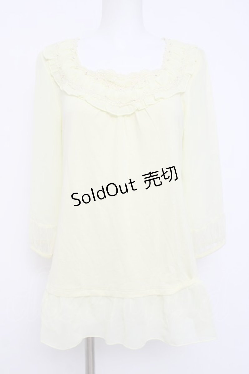 画像1: axes femme / シフォンスリーブチュニック M イエロー Y-26-04-17-100-AX-TO-SZ-ZY (1)