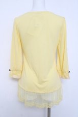 画像2: axes femme / レーシー七分丈インナープルオーバー M イエロー Y-26-04-17-101-AX-TO-SZ-ZY (2)
