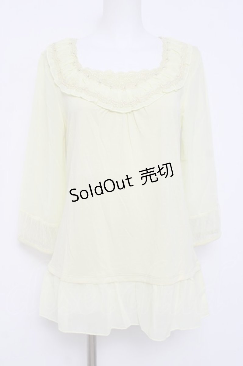 画像1: axes femme / シフォンスリーブチュニック M イエロー Y-26-04-17-102-AX-TO-SZ-ZY (1)