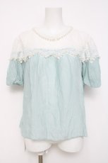 画像1: axes femme / レース切替トップス F サックス Y-26-04-17-105-AX-TO-SZ-ZY (1)