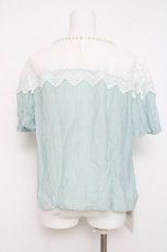 画像2: axes femme / レース切替トップス F サックス Y-26-04-17-105-AX-TO-SZ-ZY (2)