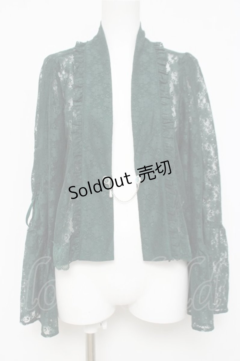 画像1: axes femme / ドロストリボン総レースボレロ F Dグリーン Y-26-04-17-109-AX-TO-SZ-ZS (1)