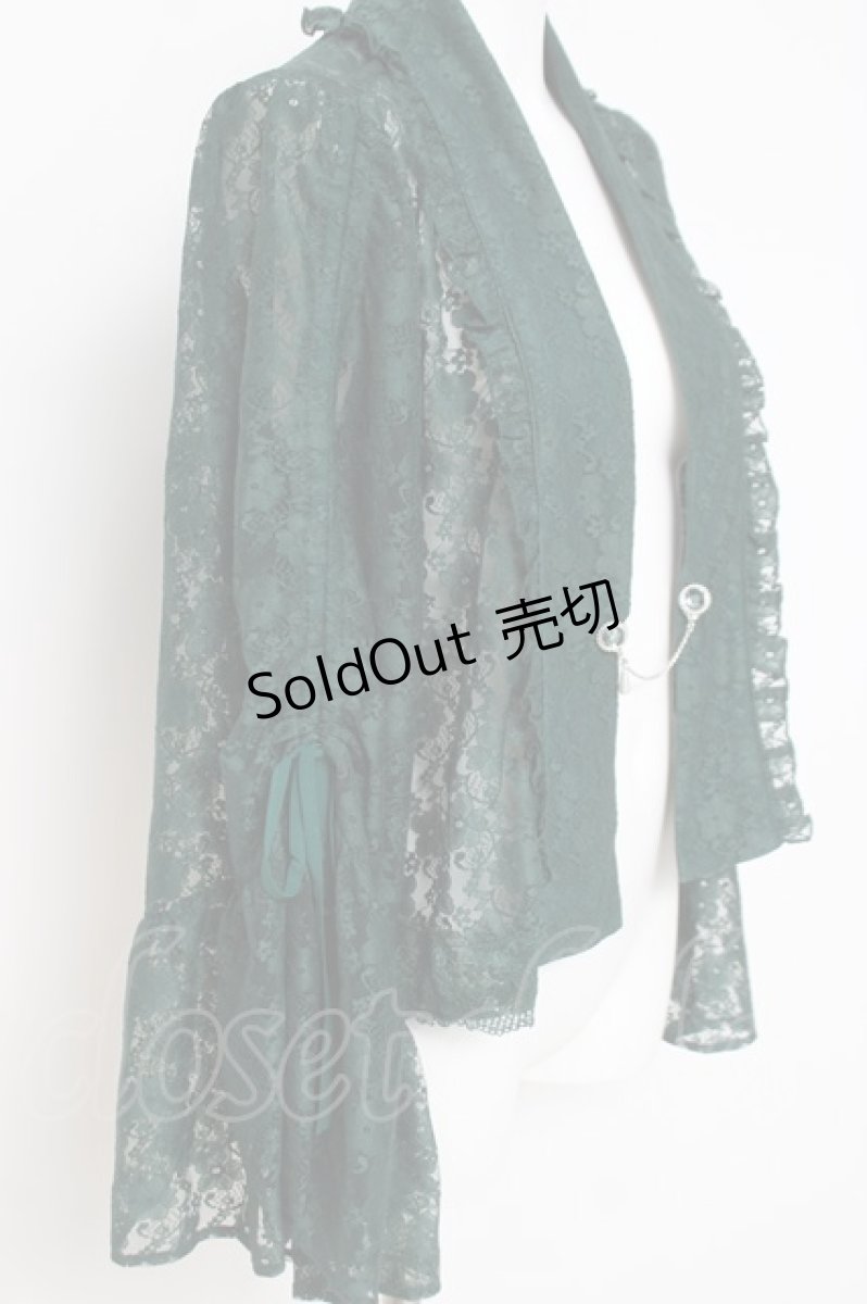 画像2: axes femme / ドロストリボン総レースボレロ F Dグリーン Y-26-04-17-109-AX-TO-SZ-ZS (2)