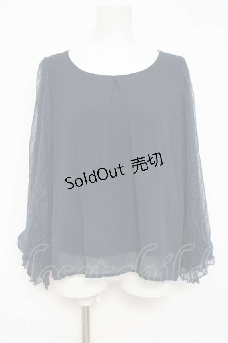 画像1: axes femme / 袖レースプルオーバー M 紺 Y-26-04-17-110-AX-TO-SZ-ZY (1)