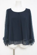 画像1: axes femme / 袖レースプルオーバー M 紺 Y-26-04-17-110-AX-TO-SZ-ZY (1)