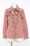 画像1: axes femme / ボウタイ付きストライプブラウス M ピンク Y-26-04-17-111-AX-BL-SZ-ZY (1)