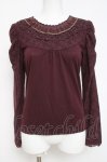 画像1: axes femme / 襟レースカットソー M ワイン Y-26-04-17-116-AX-TO-SZ-ZY (1)