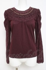 画像1: axes femme / 襟レースカットソー M ワイン Y-26-04-17-116-AX-TO-SZ-ZY (1)