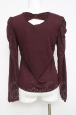 画像2: axes femme / 襟レースカットソー M ワイン Y-26-04-17-116-AX-TO-SZ-ZY (2)