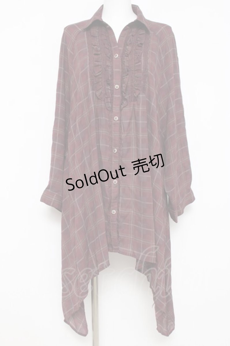 画像1: axes femme / イレヘムシャツチュニック M ワイン Y-26-04-17-120-AX-OP-SZ-ZS (1)