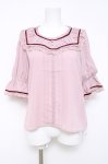 画像1: axes femme / ギャザーフリルブラウスプルオーバー F ピンク Y-26-04-17-121-AX-BL-SZ-ZY (1)